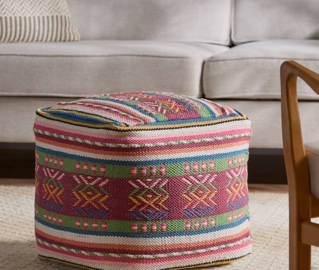 Image of colorful pouf