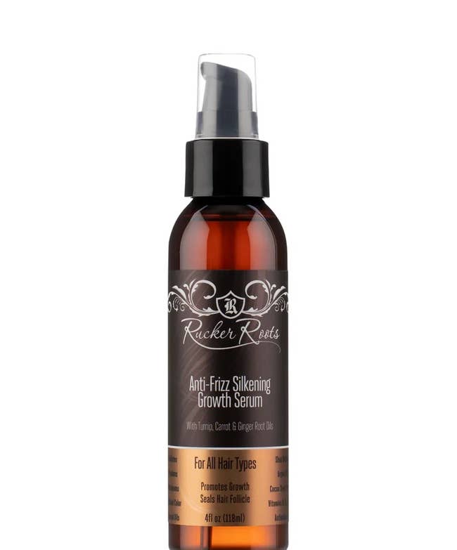 the bottle of anti-frizz growth serum