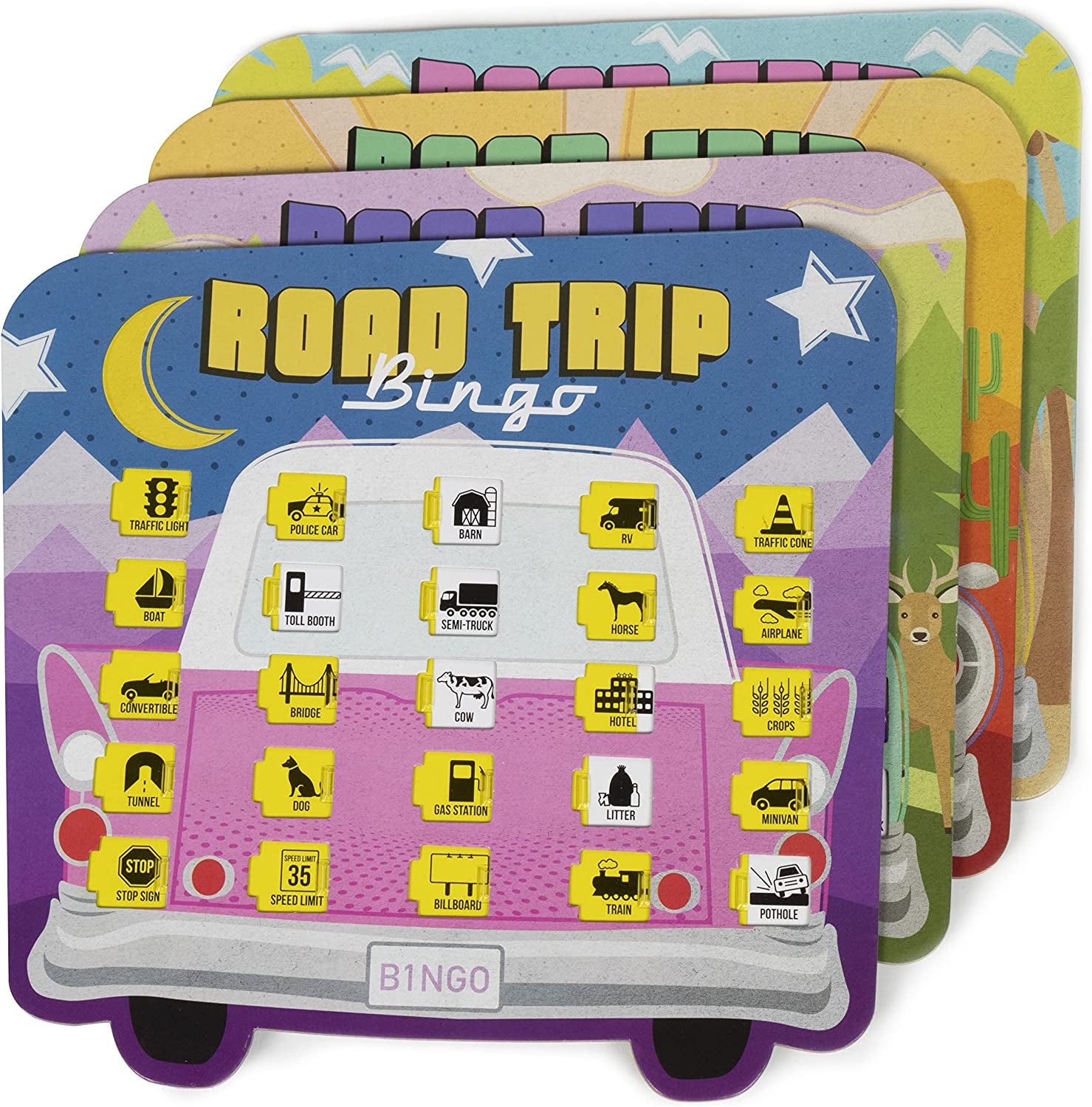 Travel Games 4-in-1 Airplane Travel Essentials, Road Trip Essentials Kids  Fun Games, Easy Storage & Travel Friendly, Critical Thinking and Brain