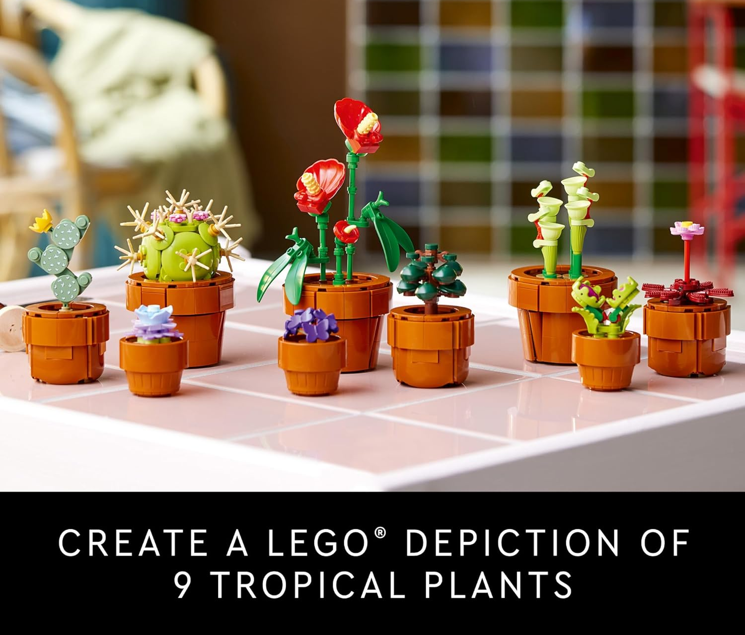 The plants, which are housed in little lego constructed pots