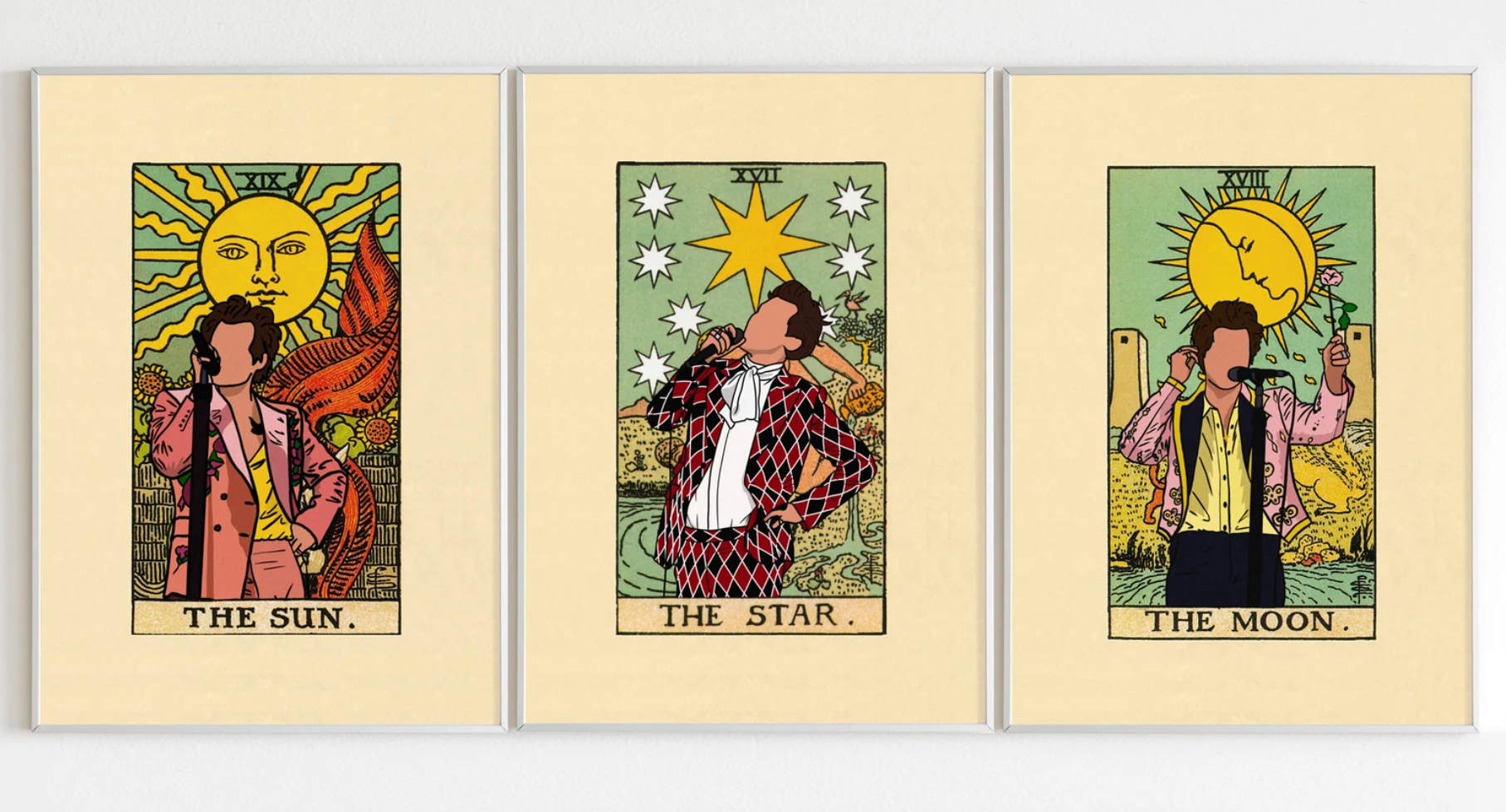 set of three harry tarot cards