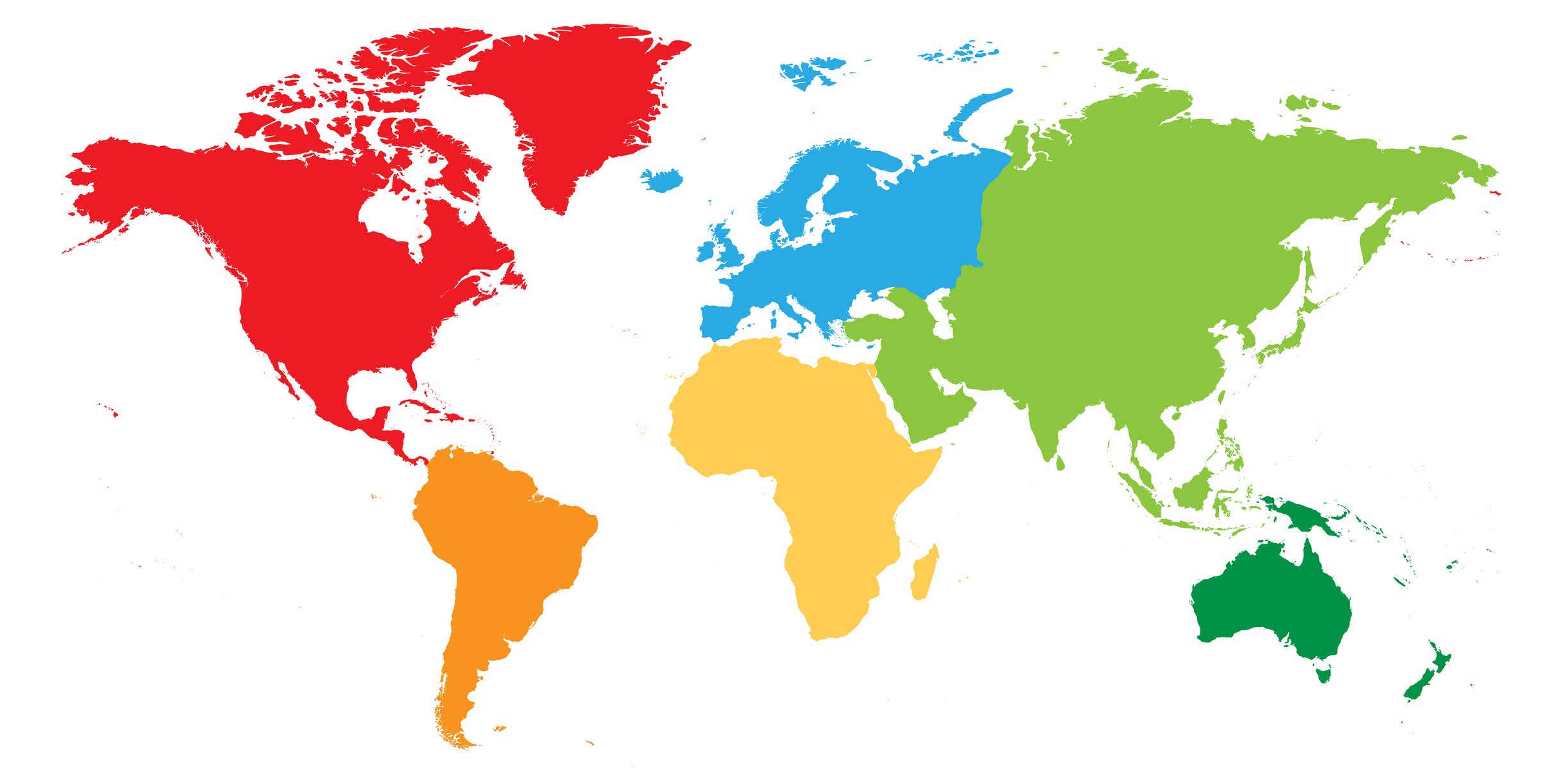 What people live on the continent. Карта континентов. Материки в цвете.