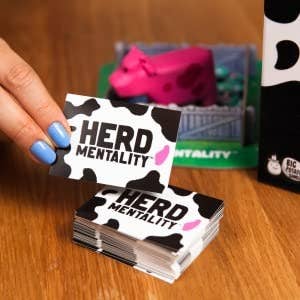 the herd mentality cards and the little pink cow