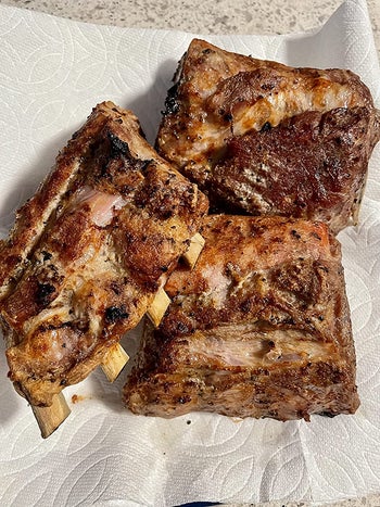 a reviewer photo of ribs they cooked inside the ninja foodi