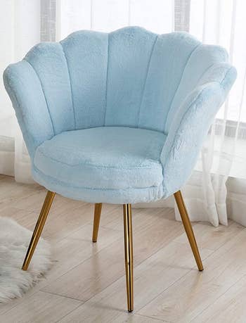the light blue accent chair