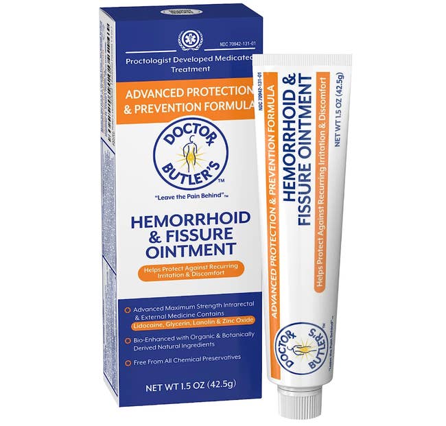 the bottle of hemorrhoid cream