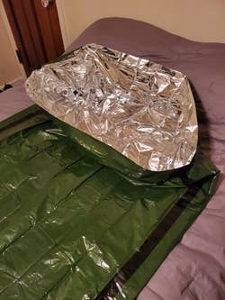 the foil inside of the thermal blanket