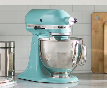 the Aqua Sky colored kitchenaid mixer