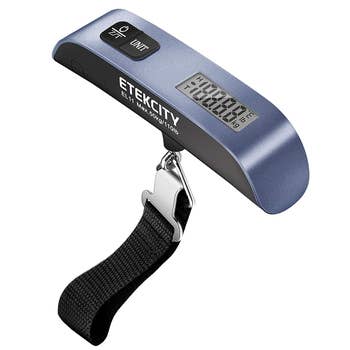 the blue luggage scale 