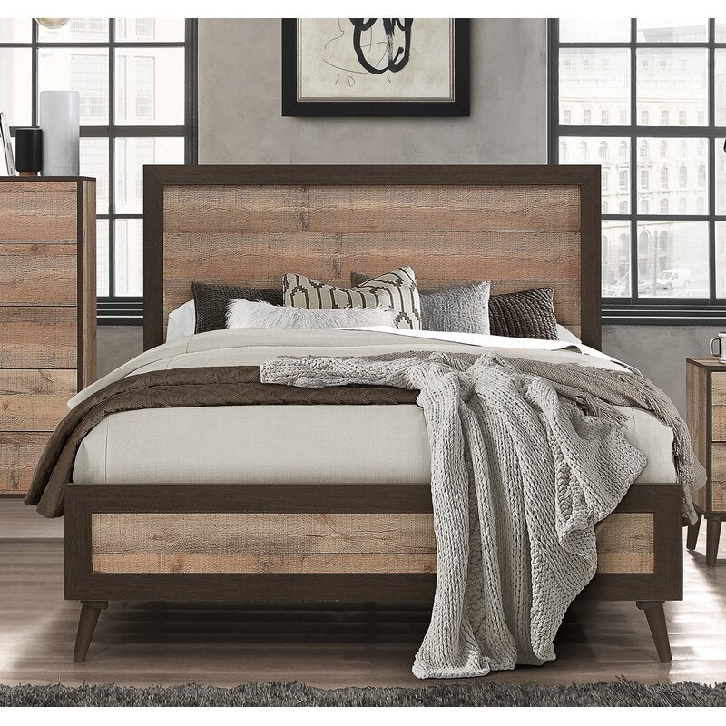 A full brown set of bedroom furniture