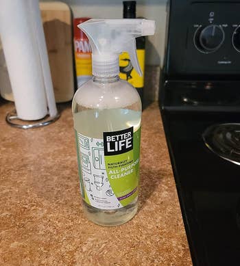 Better Life natural all-purpose cleaner bottle on a kitchen counter