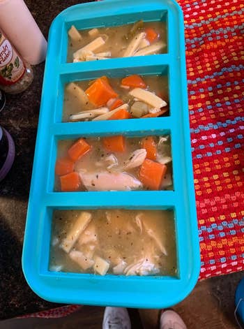 reviewers tray full of chicken noodle soup