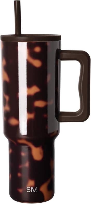 Tortoiseshell-patterned insulated tumbler