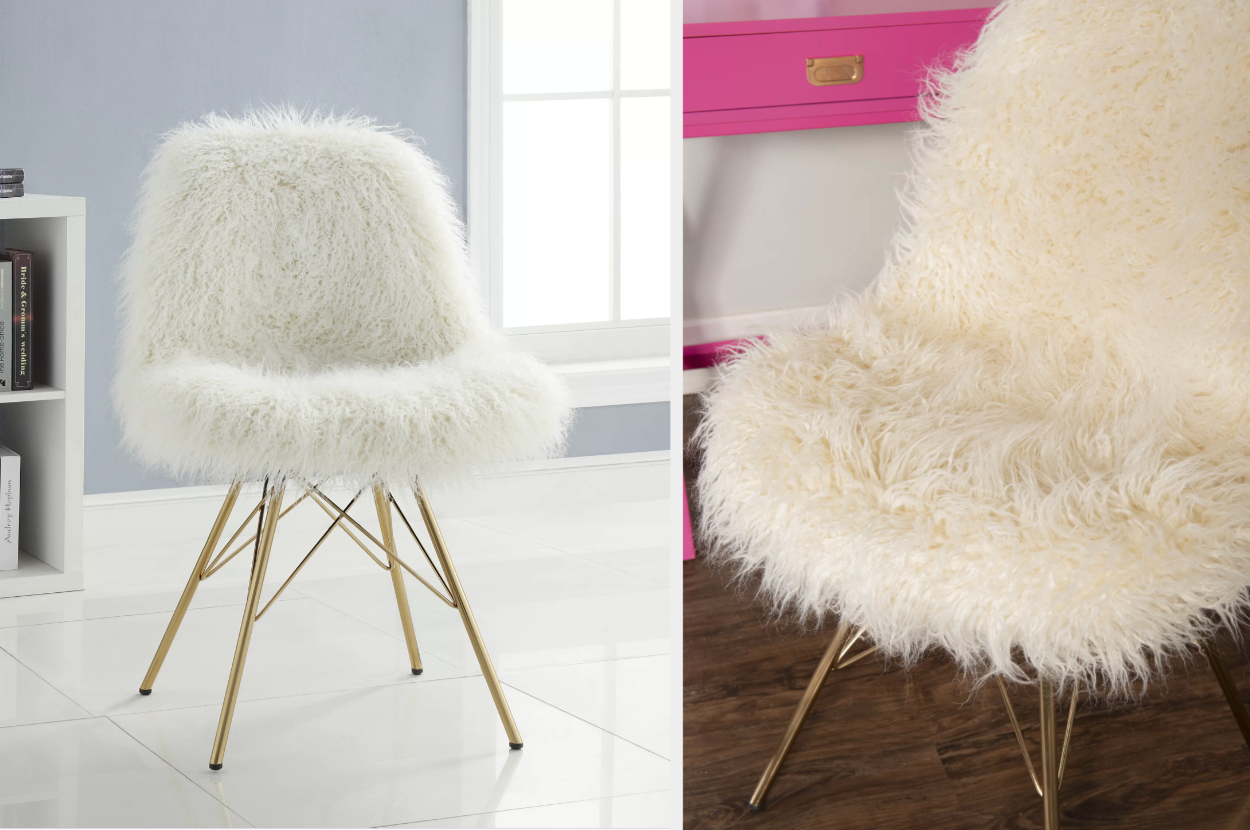 fuzzy desk chair without wheels