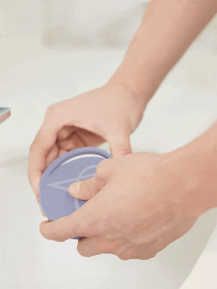 Gif of hands swiveling open the case