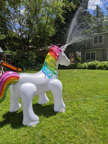 Reviewer's unicorn shoots water from its horn 