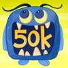 The number fifty thousand under a small green monster