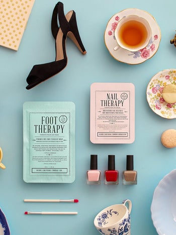 a foot therapy mask and a nail therapy mask