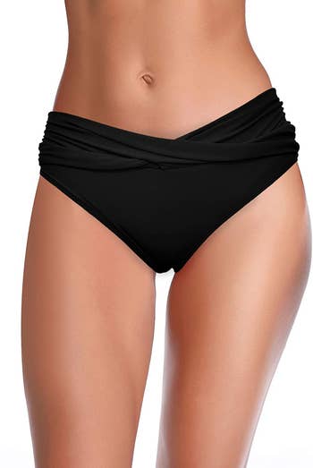 black bottoms with a sewn criss-cross middle