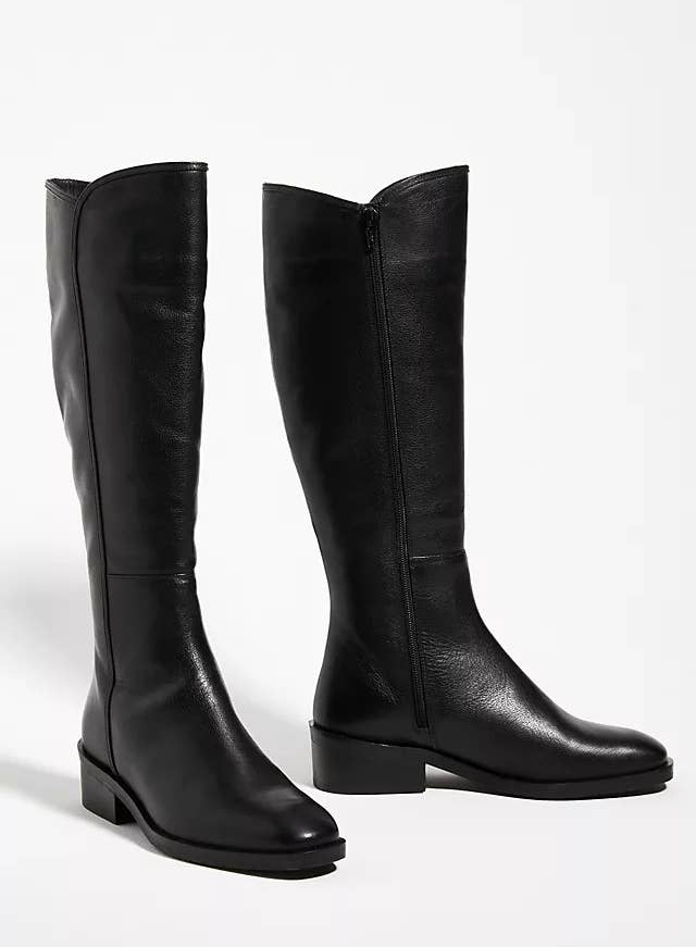 black slightly heeled riding boots
