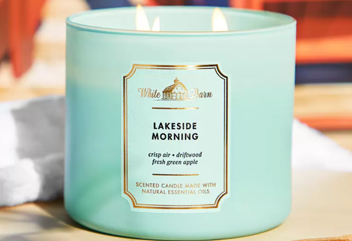 a light blue candle called