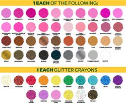 An infographic showing the range of colors in the collection