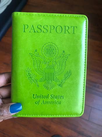 front of passport holder