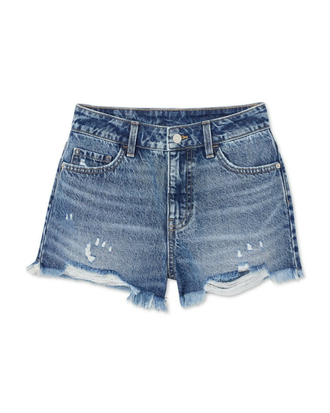 high rise denim shorts