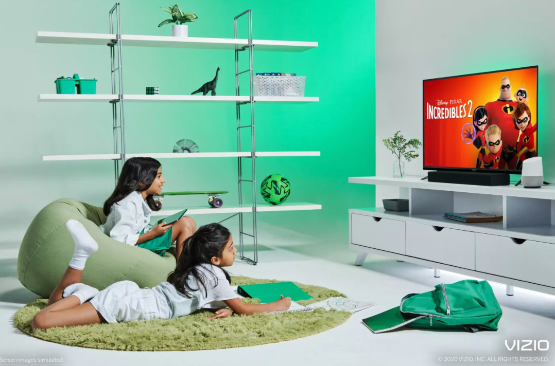 two children watching TV