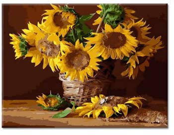 Sunflower oil paint by number