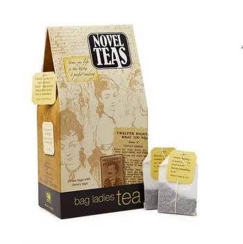 the box of tea and individual tea bags