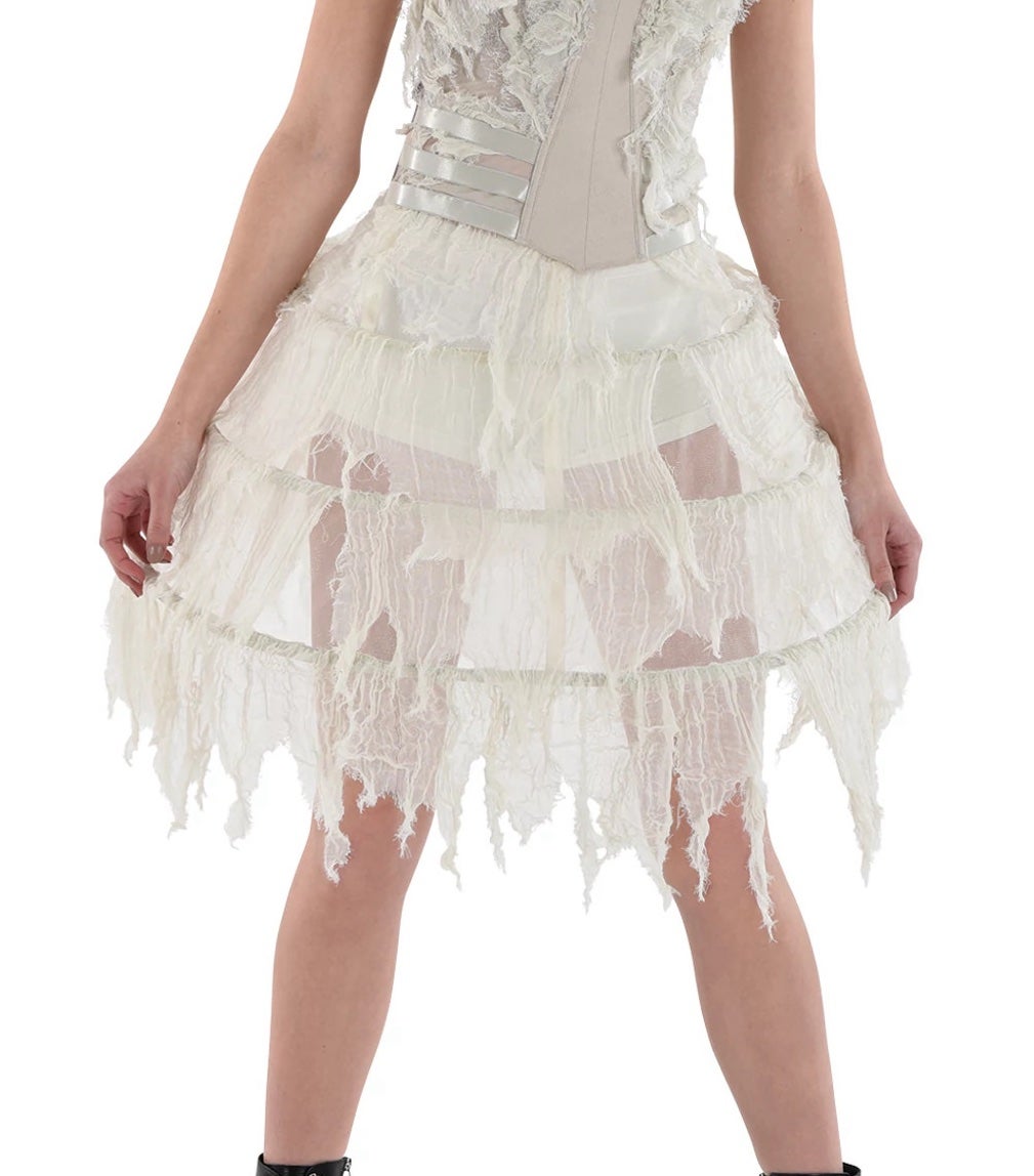 A sheer white cage skirt 