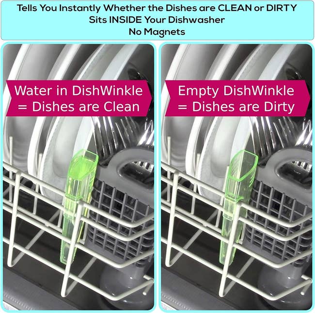 Dishwasher indicator sign showing 