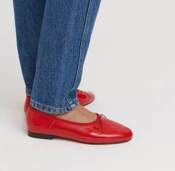 the flats in a patent red