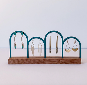 same, in blue plywood with walnut base