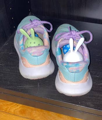 the bunnies in a reviewer's sneakers