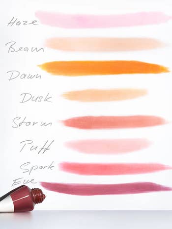 swatches of the different shades
