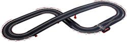 Black track in a stretched figure 8 loop