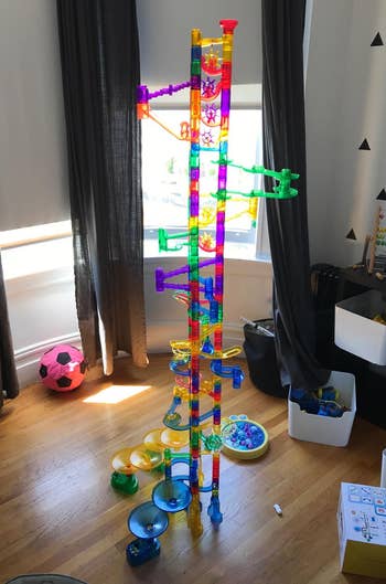Reviewer's photo showing the marble run set