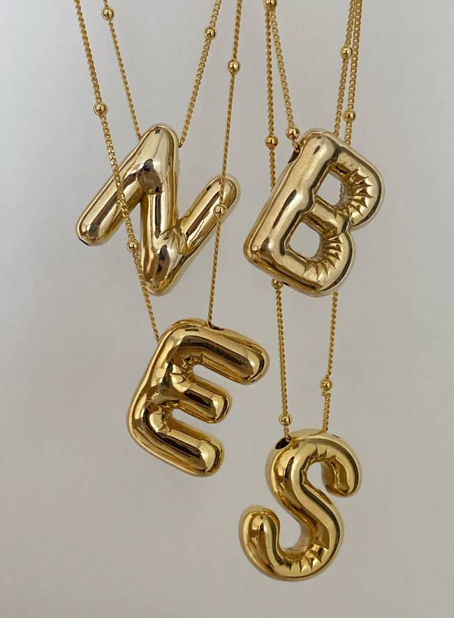 balloon letter necklace