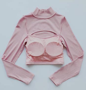 the top inside out to show the built-in bra
