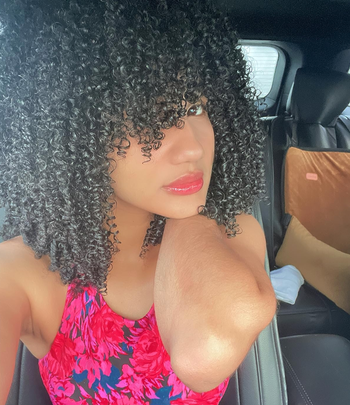 reviewer showing their hair after using the treatment