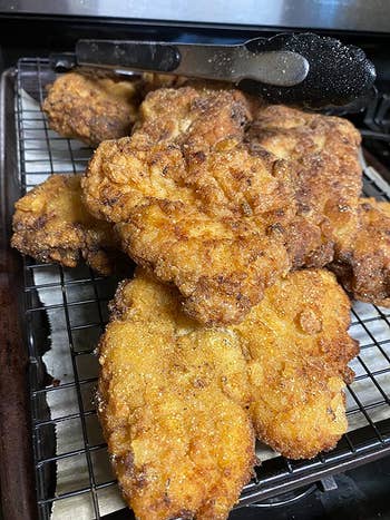 reviewer photo of the fried chicken they made using the cookbook