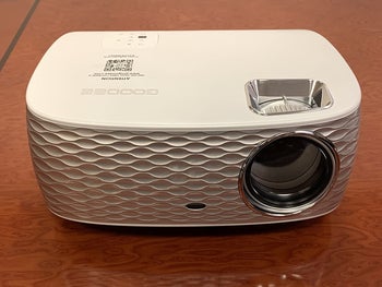 reviewer image of the projector on a table