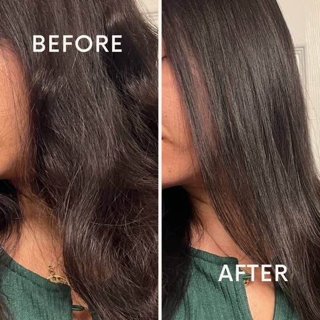 網站建置 a reviewer's hair before and after using the product 