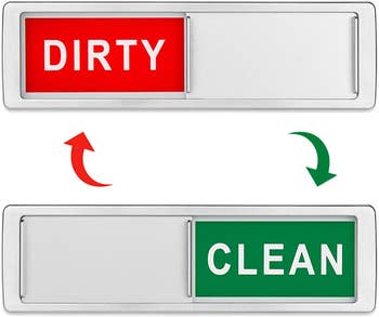the magnet showing 'dirty' in red and 'clean' in green