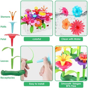 Colorful plastic flower toys