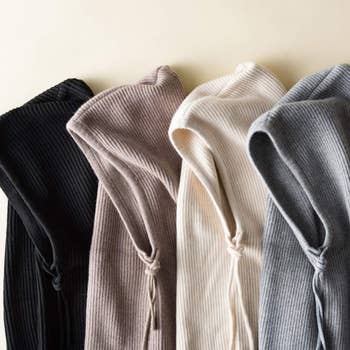 four of the hoods in assorted neutrals