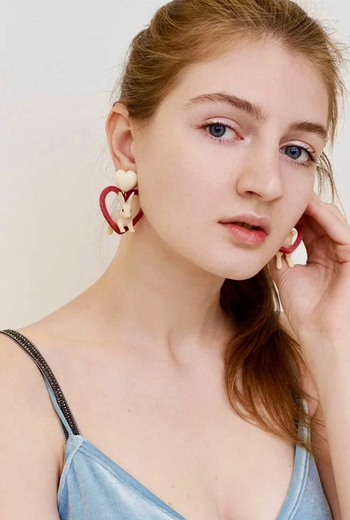 model wearing the earrings