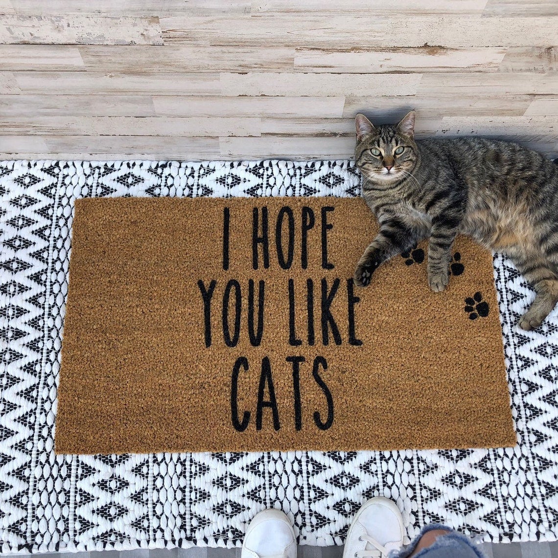 doormat that says i hope you like cats